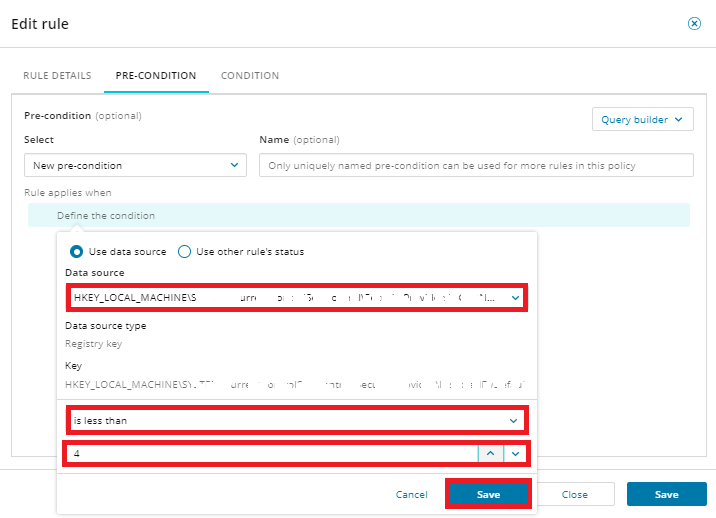 Use data source and define conditions Use data source and define conditions