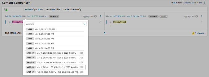 Version pickerdrop-down menu