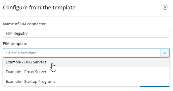 Configure a FIM connector from a template
