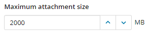 Maximum Attach File Set the maximum email attachment size