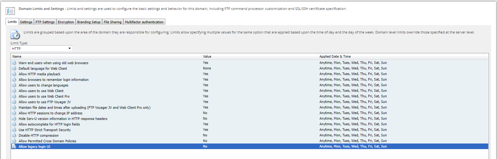 Allow legacy login UI limit Allow legacy login UI limit