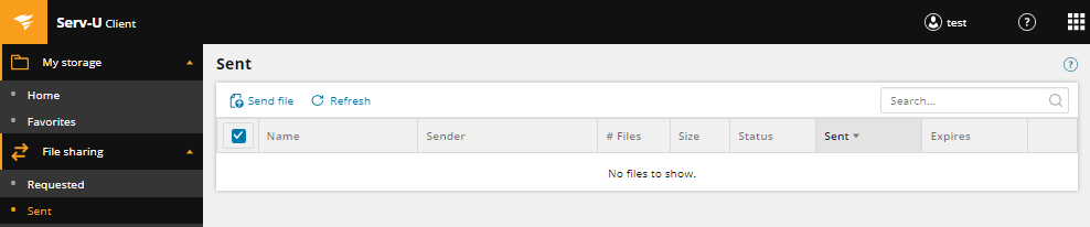 File Outsend Serv-U file sharing: The Send file wizard