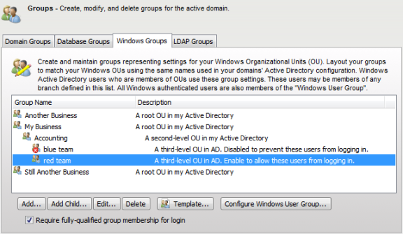 Domain Groups: Windows Groups