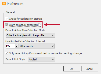 SQL Sentry Plan Explorer Disable Warn On Actual Execution