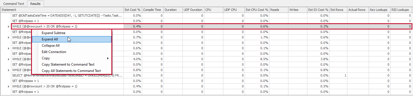 Plan Explorer Results