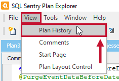 SQL Sentry Plan Explorer View Plan History