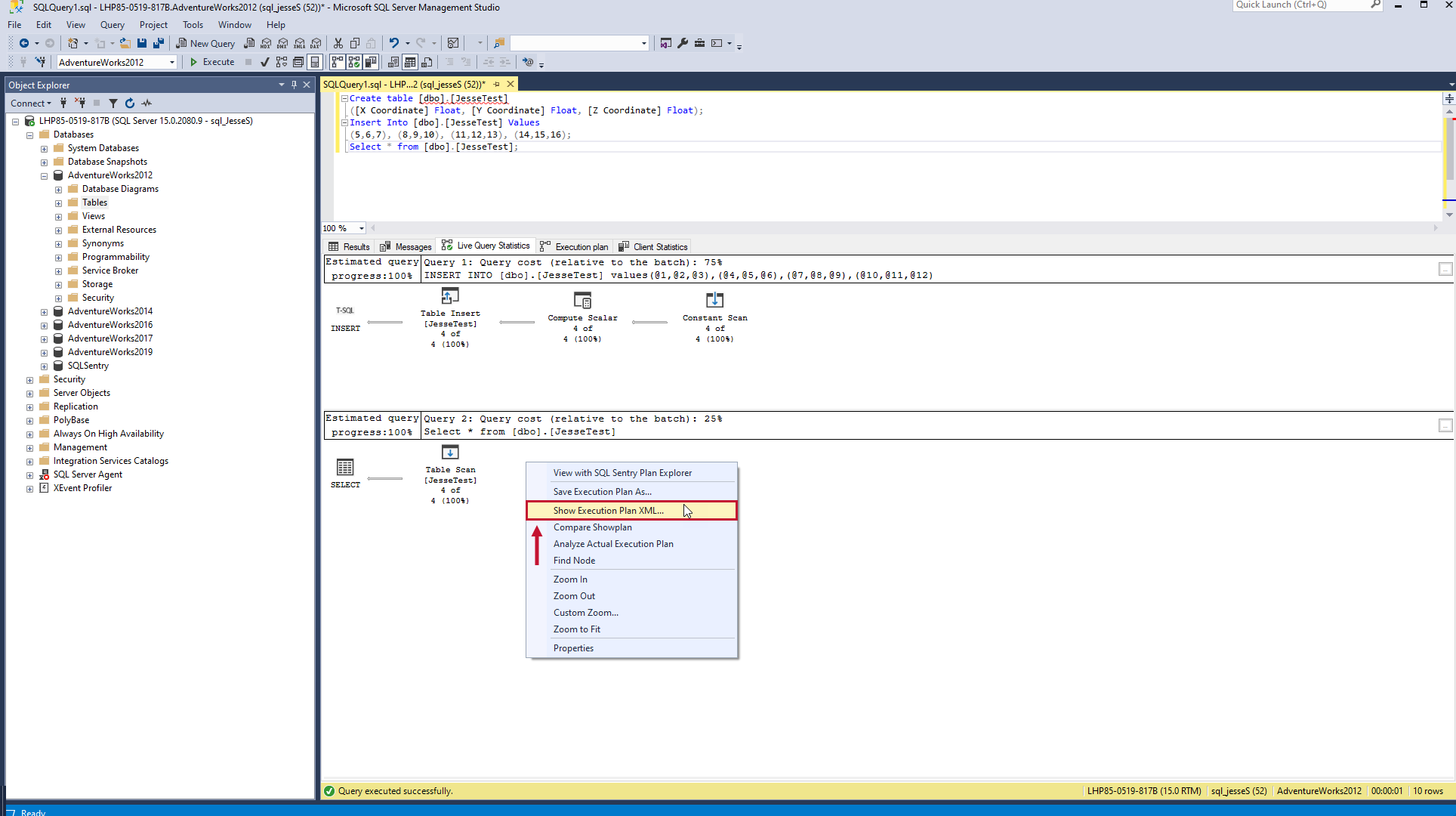 SQL Sentry Plan Explorer SSMS Show Execution Plan XML context menu