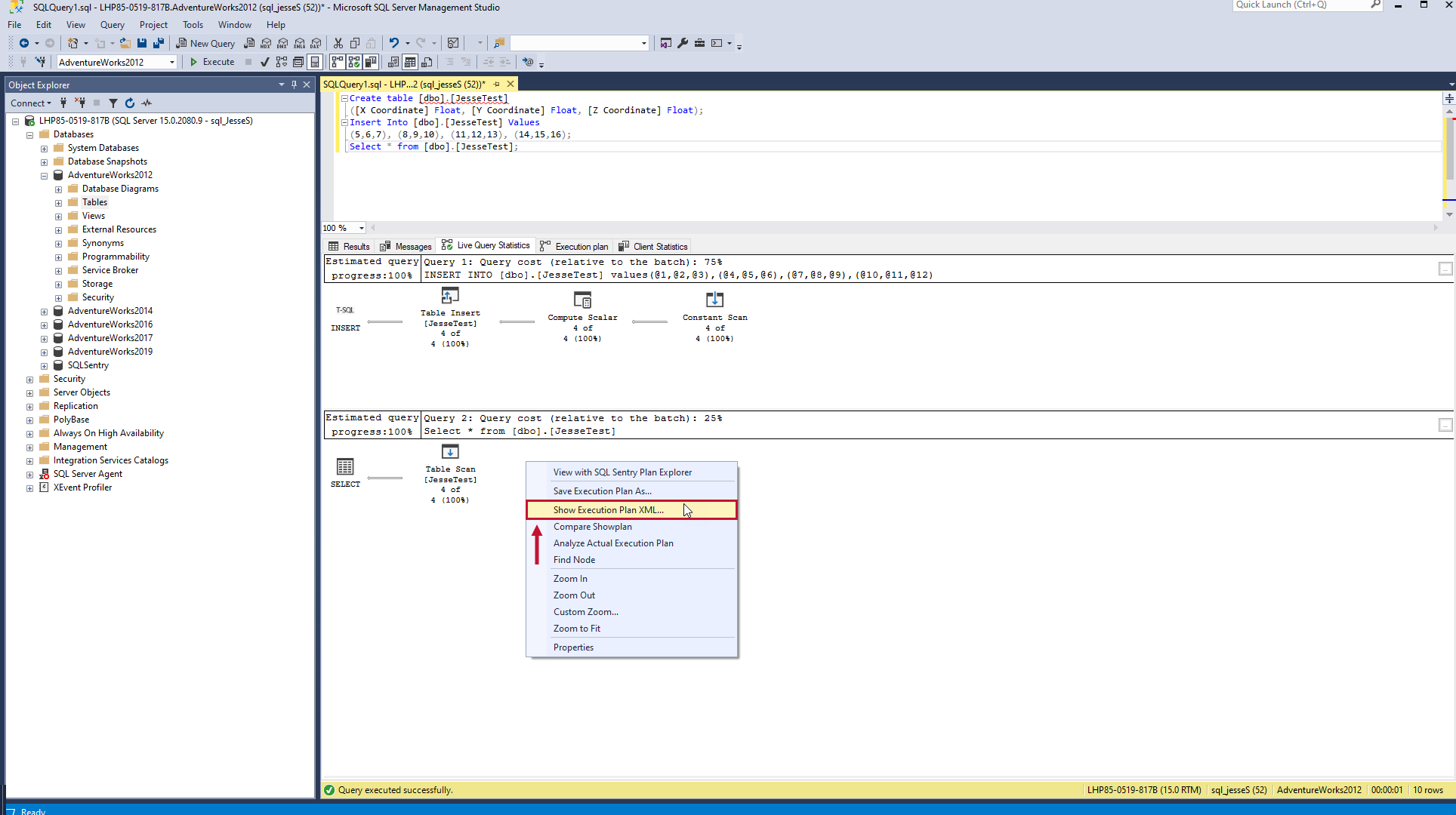 SQL Sentry Plan Explorer SSMS Show Execution Plan XML context menu Version 2021.12 SQL Sentry Plan Explorer SSMS Show Execution Plan XML context menu