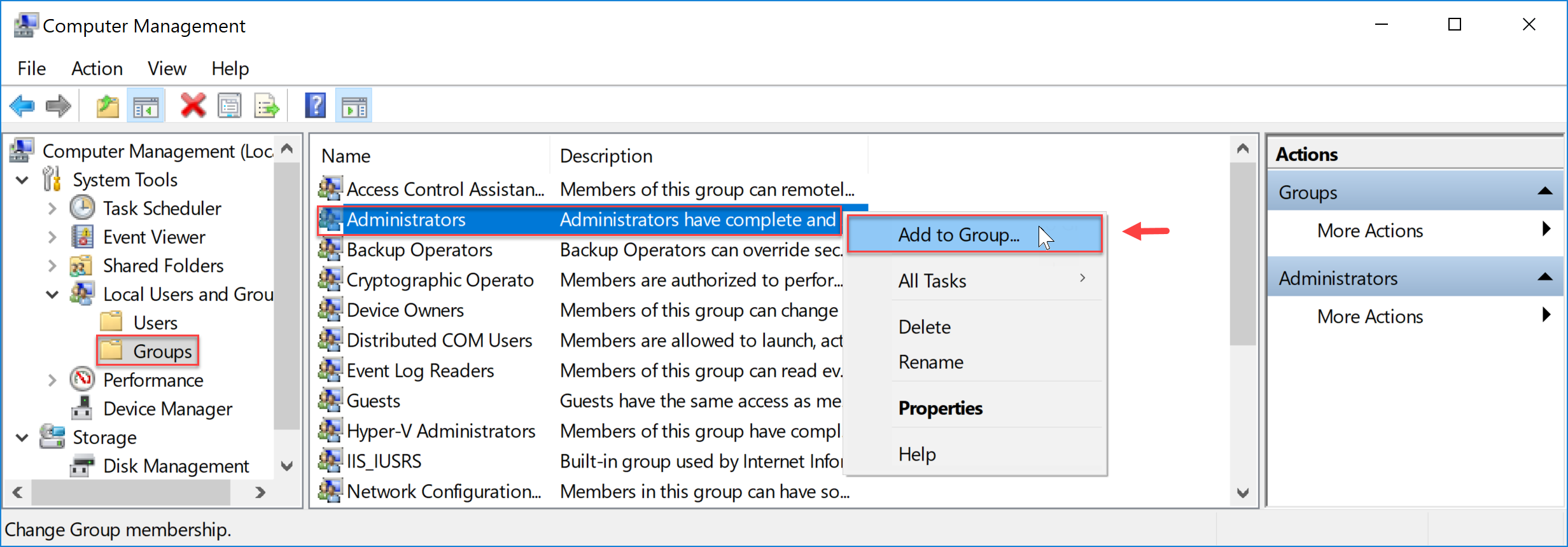 Windows Add user to Administrators group