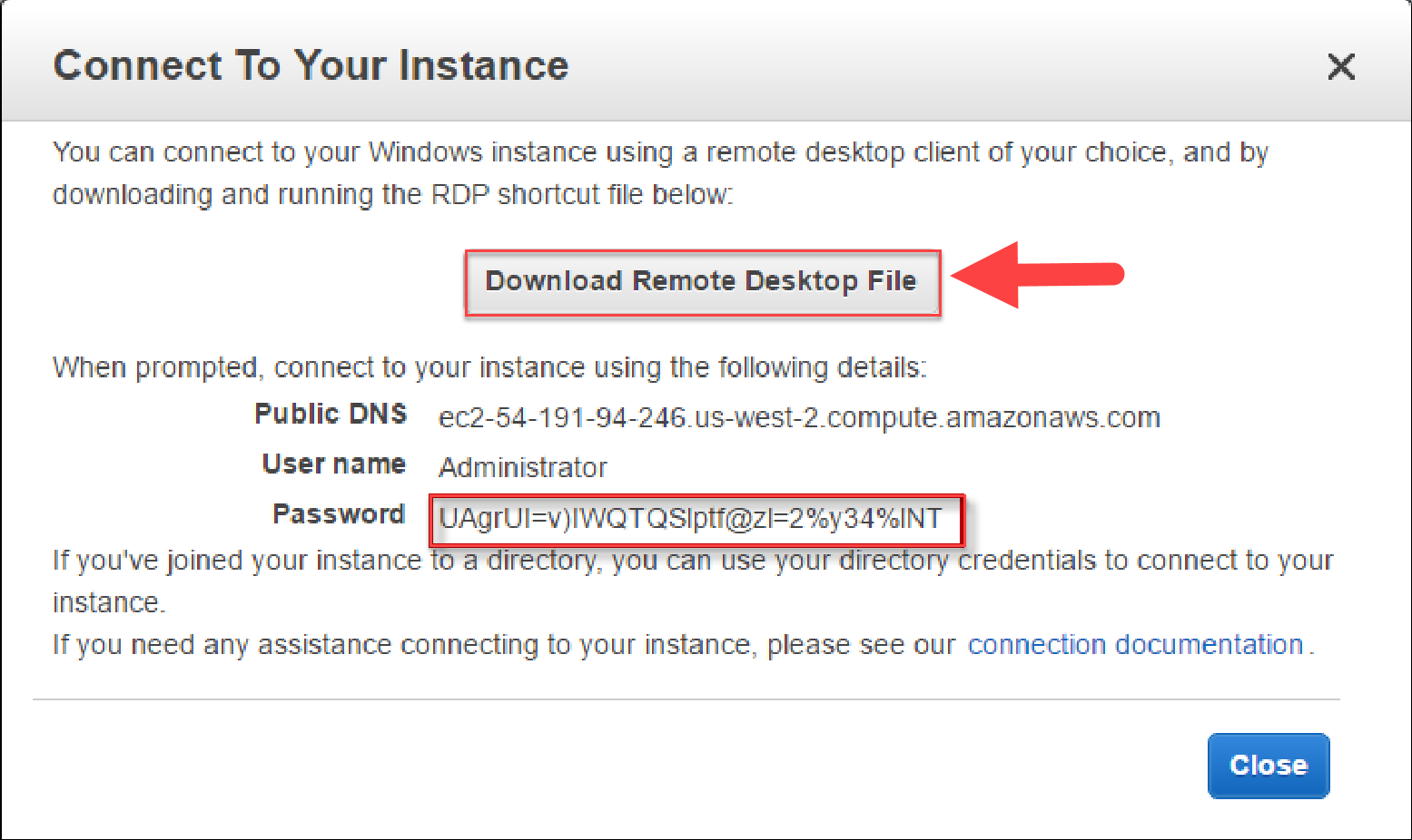 EC2 Download Remote Desktop File