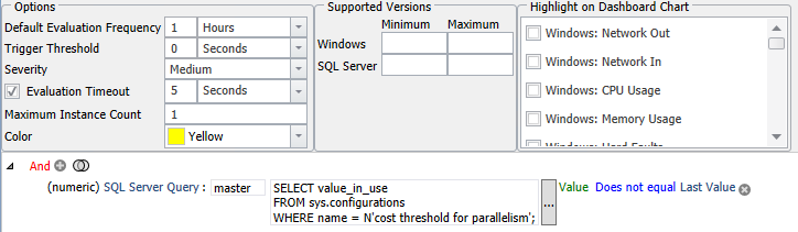 SQL Sentry Cost Threshold of Parallelism Changed Version 2021.18 Cost Threshold of Parallelism Changed