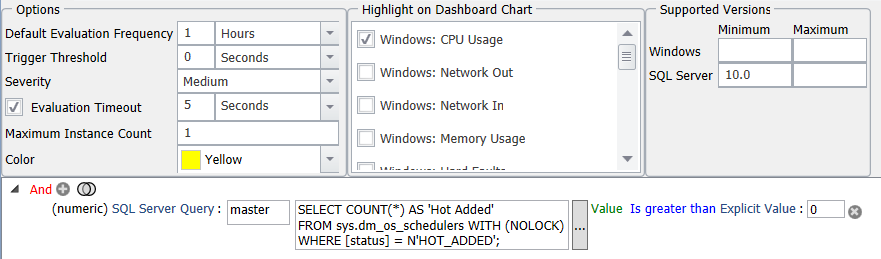 SQL Sentry CPU Schedulers Hot Added Version 2021.18 CPU Schedulers Hot Added