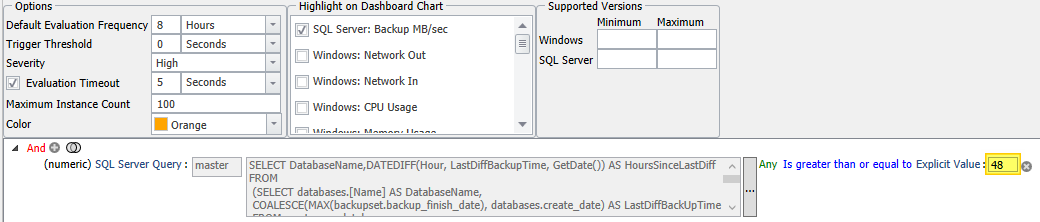 SQL Sentry Advisory Conditions Database Backup Diff SLA Breached example