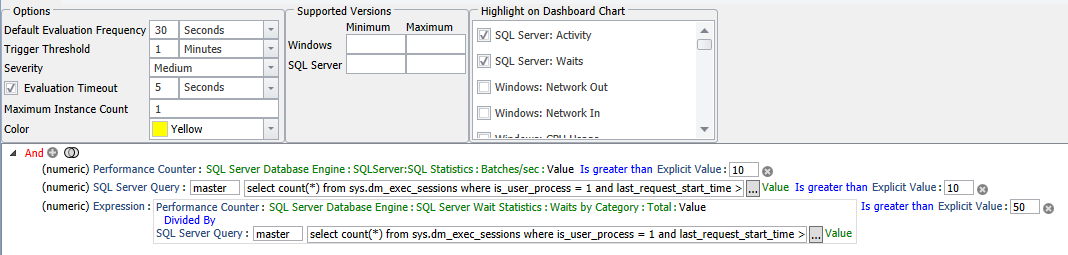 SQL Sentry High Avg Wait Time per User Session Version 2021.18 High Avg Wait Time per User Session