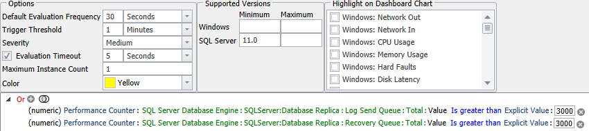SQL Sentry High Database Replica Send or Recovery Queue Version 2021.18 High Database Replica Send or Recovery Queue