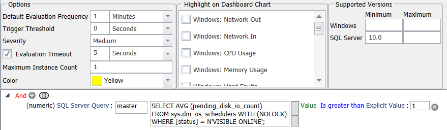 SQL Sentry High Pending Disk IO Count Version 2021.18 High Pending Disk IO Count