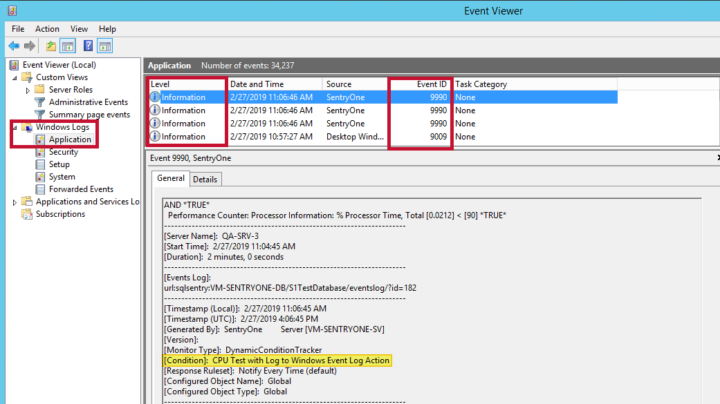 SQL Sentry Windows Event Viewer