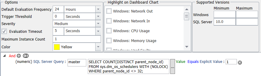 SQL Sentry NUMA Disabled Version 2021.18 NUMA Disabled