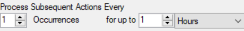 SQL Sentry Response Ruleset Editor Process Subsequent Actions Every setting Version 2021.18 Response Ruleset Editor Process Subsequent Actions Every setting
