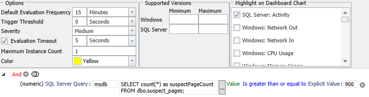 SQL Sentry Suspect Pages - High Row Count Version 2021.18 Suspect Pages - High Row Count