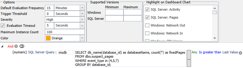 SQL Sentry Suspect Pages - Increase in Fixed Pages Version 2021.18 Suspect Pages - Increase in Fixed Pages