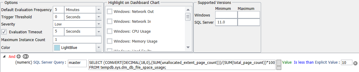 SQL Sentry Tempdb Low Unallocated Page Count Version 2021.18 Tempdb Low Unallocated Page Count