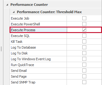 SQL Sentry Execute Process action Version 2021.18 Execute Process action