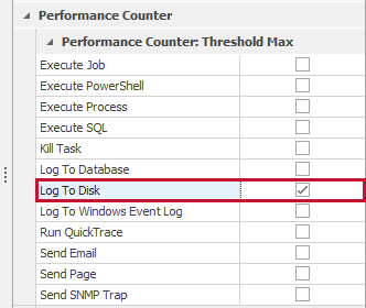 SQL Sentry Log to Disk action Version 2021.18 Log To Disk action