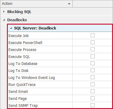 Actions Selector SQL Server: Deadlock