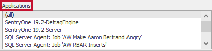 SQL Sentry Blocking SQL tab Applications Filter Version 2021.12 Blocking SQL tab Applications Filter