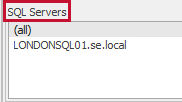 Blocking SQL tab SQL Servers Filter