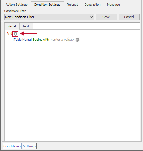 SQL Sentry Condition Settings select the Plus icon Version 2021.18 Condition Settings select the Plus icon