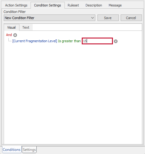 SQL Sentry Conditions Settings add filter value Version 2021.18 Conditions Settings add filter value