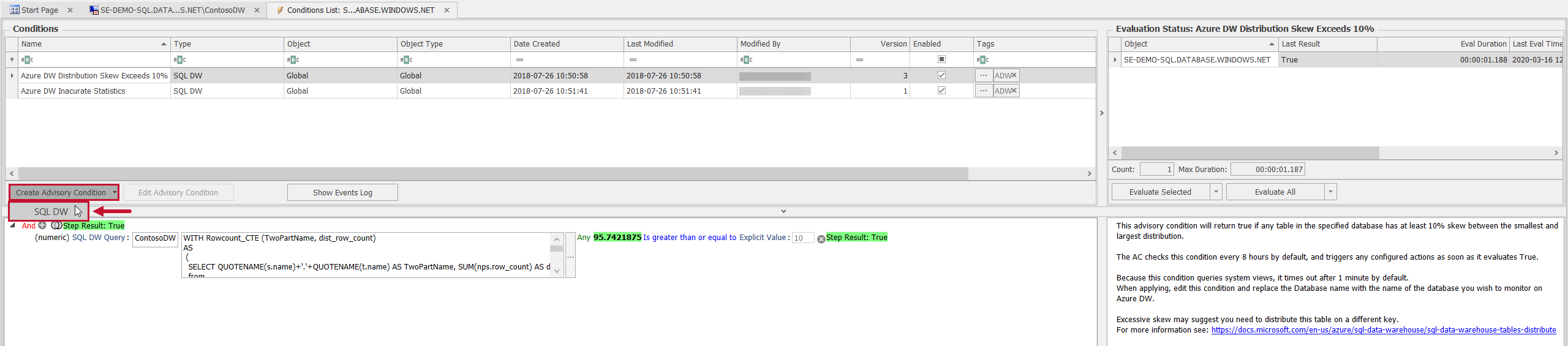 SQL Sentry Azure Synapse SQL Pool Create Advisory Condition SQL DW SQL Sentry Azure Synapse SQL Pool Create Advisory Condition SQL DW