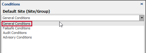 SQL Sentry Conditions Pane select General Conditions Version 2021.18 Conditions Pane elect General Conditions