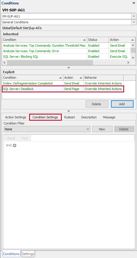 SQL Sentry Condition Settings Version 2021.18 SQL Sentry Condition Settings