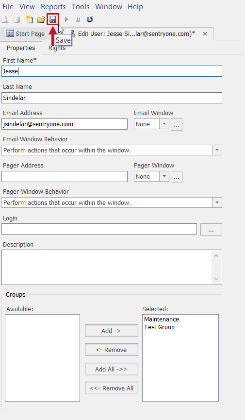 SQL Sentry Edit User tab Save settings Version 2021.12 Edit User tab Save settings