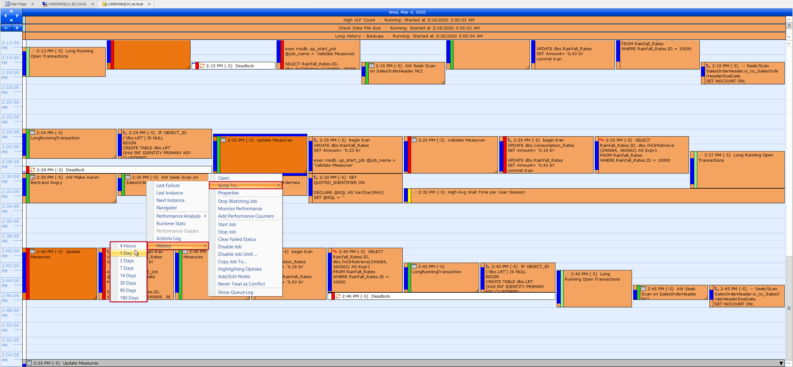 SQL Sentry Event Calendar Jump To History for SQL Server Agent Job Version 2021.12 Event Calendar Jump To History for SQL Server Agent Job