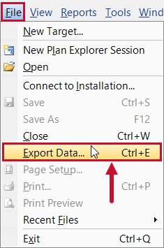 SQL Sentry File > Export Data