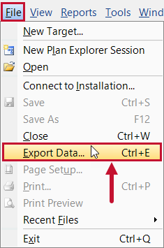 SQL Sentry File > Export Data Version 2021.12 SQL Sentry File > Export Data
