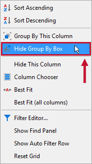 Hide Group by Box