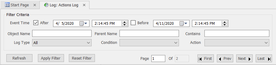SQL Sentry Actions Log