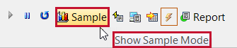 SQL Sentry toolbar Sample mode button Version 2021.12 toolbar Sample mode button