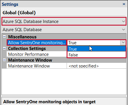 SQL Sentry Azure SQL Database settings Version 2021.12 Azure SQL Database settings