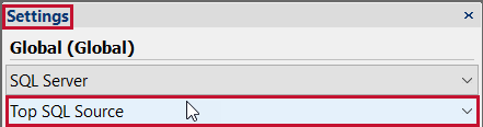 SQL Sentry select Top SQL Source from the second drop-down list in the Settings pane Version 2021.12 Select Top SQL Source from the second drop-down list in the Settings pane