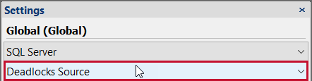 SQL Sentry Settings pane select Deadlocks Source settings Version 2021.12 Settings pane select Deadlocks Source settings