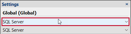 SQL Sentry select SQL Server from the top drop-down list in the Settings pane Version 2021.12 Select SQL Server from the top drop-down list in the Settings pane