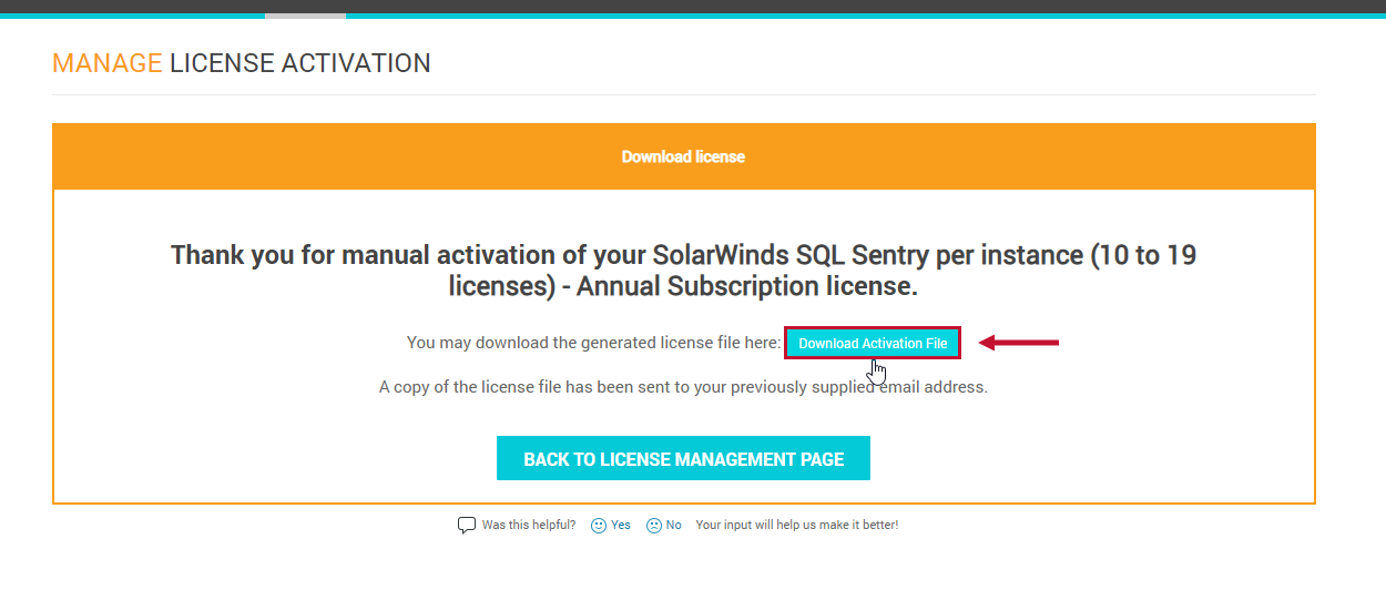 SolarWinds Manage License Activation Download Activation File SolarWinds Manage License Activation Download Activation File