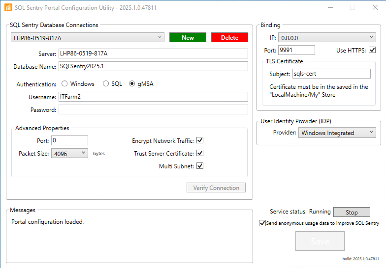 Sql Sentry Portal SQL Sentry Portal Configuration