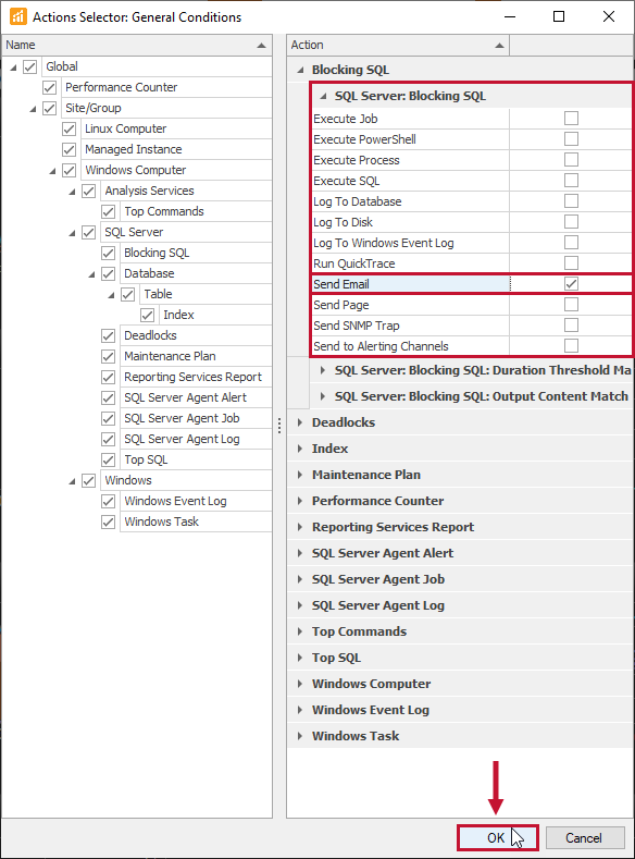 SQL Sentry Actions Selector General Conditions Version 2021.18 SQL Sentry Actions Selector General Conditions